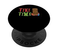 Tiki Time, bevanda tropicale, Hawaiian Luau Party, Tiki Bar PopSockets PopGrip Adesivo