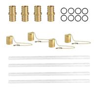 Tiki Torch Wick | Stoppini per la sostituzione della torcia in fibra di vetro - Il kit per bottiglie contiene 8 picchetti per torcia a lunga durata, copertura per lampada in rame e supporto in