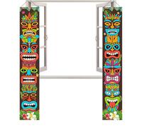 Tiki Totem Door Banner | Decorazioni per feste | Tiki Banner Porch Hawaiian Cover | | Targhette Venezia Carnival Hanging | Decorazione per feste di compleanno da parete per Hawaii, tropicali, feste in