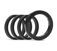 TIKIDESIGN Portachiavi a Moschettone in Titanio, Rotondo, Piccolo, per Organizzare Chiavi e Mini Utensili EDC, Tk10 Nero (1 Moschettone+3 Anelli), 36mm+25mm