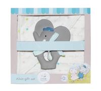 Tikiri 8578739 - Set regalo Alvin con sonaglio in gomma naturale e salviettine per neonati e bambini a partire da 0 mesi, sonaglio, giocattolo da bagno