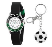 Tikkers ATK1095-SET - Set orologio e portachiavi con cinturino nero per insegnare a leggere l'ora