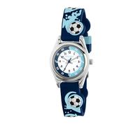 Tikkers Orologio con cinturino in silicone 3D da calcio e set da disegno, Blu, Classico