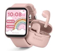 Tikkers Smart Series 13 - Set di orologi e auricolari con cinturino in silicone rosa TKS13-0031-SET