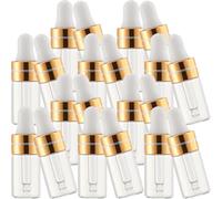 TIKODIDA 20 Pezzi Flaconi Contagocce Trasparenti 3ml Chiusura Ermetica, Bottiglie Vuote Resistenti per Oli Essenziali, Mini Contenitori da Viaggio per Cosmetici e Fai da Te