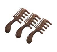 TIKODIDA 3 Pettini Massaggianti in Legno a Denti Larghi Testina Rotonda, Pettine da Massaggio per Cute e Chioma, Strumento Multifunzionale per Cura e Massaggio della Cute, Adatto a