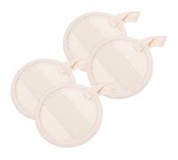 TIKODIDA 4 Pezzi Spugna Esfoliante Corpo in Luffa Naturale Beige 8cm Panno di Cotone per Doccia Esfoliazione Delicata e Relax Totale
