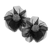 TIKODIDA Clip Decorativi a Forma di Fiore Cristalli per Scarpe da Donna Neri, Fermagli Resistente, Set da 2 Pezzi per Scarpe Tacchi Alto, per Eventi Speciali e Feste