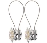 TIKODIDA Fermatende Magnetici Decorativi, 2 Pezzi in Resina Argento, Accessori per Tende da Soggiorno e Camera, Utilizzo Quotidiano Semplice