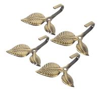 TIKODIDA Ganci a Parete in Ferro Battuto a Forma di Foglia, Set da 4 Pezzi, Appendiabiti in Metallo per Cappelli e Giacche, Finitura Anticato, Adatti per Corridoio e Camera da Letto