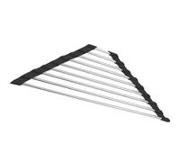 TIKODIDA Scolapiatti Pieghevole in Acciaio Inox Cestino Drenante e Porta Spugnette per Lavello da Cucina per Ottimizzare lo Spazio Lavandino