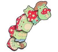 TIKODIDA Set di 5 Spille a Forma di Rana e Fungo, 3.00X2.80X1.00Cm, in Zinco senza Gemme, per Cappelli, Giacche e Zaini, Accessori Estetici per Uso Quotidiano