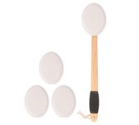TIKODIDA Set di Spazzola da Bagno Antiscivolo con Testa Morbida in Legno per Applicare Crema e Lozione, con Teste di Ricambio, la Cura del Corpo Sotto la Doccia