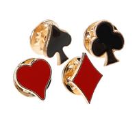 TIKODIDA Spille da Gioco 4 Pezzi Ciondoli di Carte a Forma di Picche e Quadri, Accessori per Colletto e Zaino per Eventi Sociali e Serate
