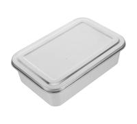 TIKODIDA Teglia Profonda Rettangolare in Acciaio Inossidabile Coperchio, Contenitore Multiuso 22,5×14,5×6,2 CM per Forno, Conservazione e Trasporto di Dolci, Adatto a Venditori Ambulanti