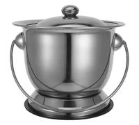 TIKODIDA Vaso da Notte in Acciaio Inox con Coperchio e Anello Antiscivolo, Orinatoio Portatile per Anziani, Adulti e Donne in Gravidanza, Grande Capacità per Uso Domestico