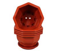 TIKODIDA Vaso per Bonsai Ottagonale Rosso 5 Pezzi in Plastica | Sottovaso Coordinato, e Spesso, per Interno e Vivaio, Forma Antica
