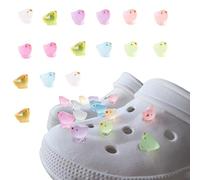 tikono 16 ciondoli a forma di pulcino per crocs, che si illuminano al buio, ciondoli 3D luminosi, per scarpe Croc Jibitz, Misura unica, Plastica
