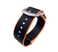 TikTako 18mm/20mm/22mm/24mm di sport della fascia della tela Heavy Duty polso Accessori Braccialetto Nato Nylon Guarda linea Arancione, 22mm