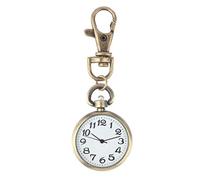 TikTako 1Pcs Retro vigilanza di tasca Bronze Movimento al quarzo portachiavi portachiavi Orologio da tasca Orologi manopola rotonda Come esposizione
