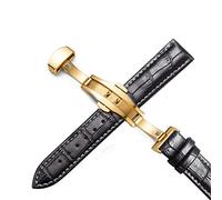 TikTako Cinturini 12 Bracciale cinghia di cuoio genuina 24MM universale Cinturino con fibbia a farfalla Steel Band Buckle Wrist