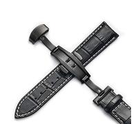 TikTako Cinturini 12 Bracciale cinghia di cuoio genuina 24MM universale Cinturino con fibbia a farfalla Steel Band Buckle Wrist