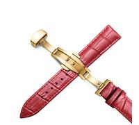 TikTako Cinturini 12 Bracciale cinghia di cuoio genuina 24MM universale Cinturino con fibbia a farfalla Steel Band Buckle Wrist
