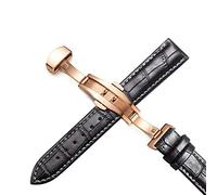 TikTako Cinturini 12 Bracciale cinghia di cuoio genuina 24MM universale Cinturino con fibbia a farfalla Steel Band Buckle Wrist