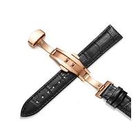 TikTako Cinturini 12 Bracciale cinghia di cuoio genuina 24MM universale Cinturino con fibbia a farfalla Steel Band Buckle Wrist
