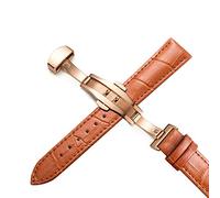 TikTako Cinturini 12 Bracciale cinghia di cuoio genuina 24MM universale Cinturino con fibbia a farfalla Steel Band Buckle Wrist