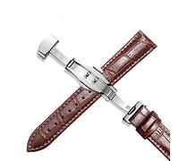 TikTako Cinturini 12 Bracciale cinghia di cuoio genuina 24MM universale Cinturino con fibbia a farfalla Steel Band Buckle Wrist