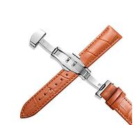 TikTako Cinturini 12 Bracciale cinghia di cuoio genuina 24MM universale Cinturino con fibbia a farfalla Steel Band Buckle Wrist