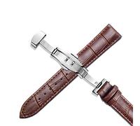 TikTako Cinturini 12 Bracciale cinghia di cuoio genuina 24MM universale Cinturino con fibbia a farfalla Steel Band Buckle Wrist