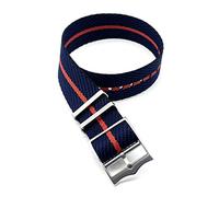 TikTako Cinturino Bracciale 22mm in nylon sostituzione Cinturino Nato 20mm Black Navy Red, 20mm