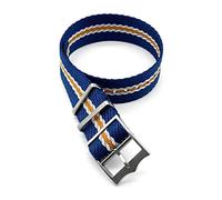 TikTako Cinturino Bracciale 22mm in nylon sostituzione Cinturino Nato 20mm Blu Bianco Arancione, 22mm