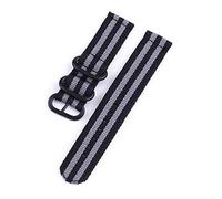 TikTako Cinturino in nylon Quick Release Cinturino 20mm/24mm Grigio-Nero Fibbia, 20mm