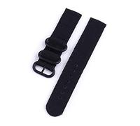 TikTako Cinturino in nylon Quick Release Cinturino 20mm/24mm Nero-Nero Fibbia, 24mm