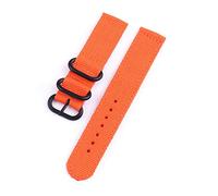 TikTako Cinturino in nylon Quick Release Cinturino 20mm/24mm Orange-nero Fibbia, 18mm