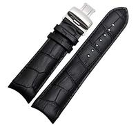TikTako Genuine Leather Curved End cinturino 22MM 23MM 24MM della cinghia del cinturino in acciaio con fibbia braccialetto del polso