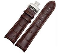 TikTako Genuine Leather Curved End cinturino 22MM 23MM 24MM della cinghia del cinturino in acciaio con fibbia braccialetto del polso