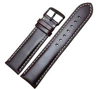 TikTako Genuine Leather della cinghia del cinturino nero testa di moro 18 19 20 21 22 24MM cinturini Uomo Donna Polished Fibbia