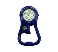TikTako Movimento neutro Outdoor Luminous Compass apribottiglie Backpacker Clip-On moschettone orologio ogni giorno Guarda Blu impermeabile al quarzo lega
