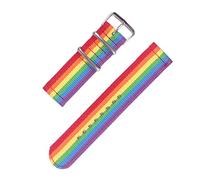 TikTako Nato fibra cinturino 14/18/20/22/24mm in nylon braccialetto di vigilanza cinturini per orologi Banda Buckle Ld-Arcobaleno, 22mm