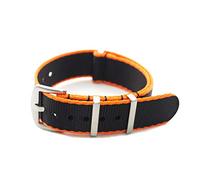 TikTako Nylon Nato Watch Strap 20/22mm di ricambio nylon Quick Release cinturini Nero Arancione Bordo, 22mm