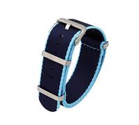 TikTako Quick Release Nato cinturini 20mm/22mm in nylon Nato cinturino con fibbia in acciaio inox Navy Blue Sky Blue S, 22mm