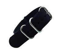 TikTako Sostituzione Nylon Quick Release cinturini 18mm/20mm/22mm/24mm Army Sport Nato cinturino Nero, 22mm