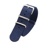 TikTako Sport Watch Band 18mm/20mm/22mm/24mm in nylon Nato Cinturino in acciaio inox fibbia della cintura Blu scuro, 20mm