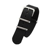 TikTako Sport Watch Band 18mm/20mm/22mm/24mm in nylon Nato Cinturino in acciaio inox fibbia della cintura Nero, 22mm