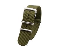 TikTako Sport Watch Band 18mm/20mm/22mm/24mm in nylon Nato Cinturino in acciaio inox fibbia della cintura verde, 18mm