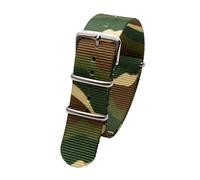 TikTako Sport Watch Band 18mm/20mm/22mm/24mm in nylon Nato Cinturino in acciaio inox fibbia della cintura Camouflage verde, 22mm